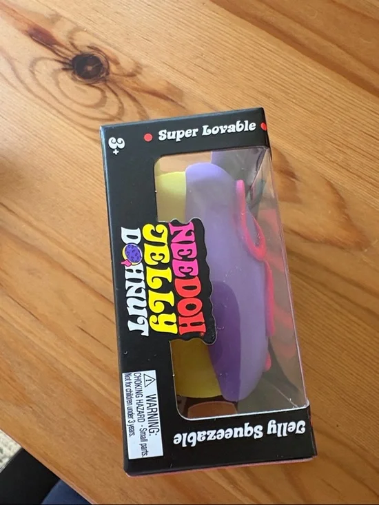 Needoh Jelly Donut Squishy Toy - Purple with Pink Drizzle - Picture 3 of 5